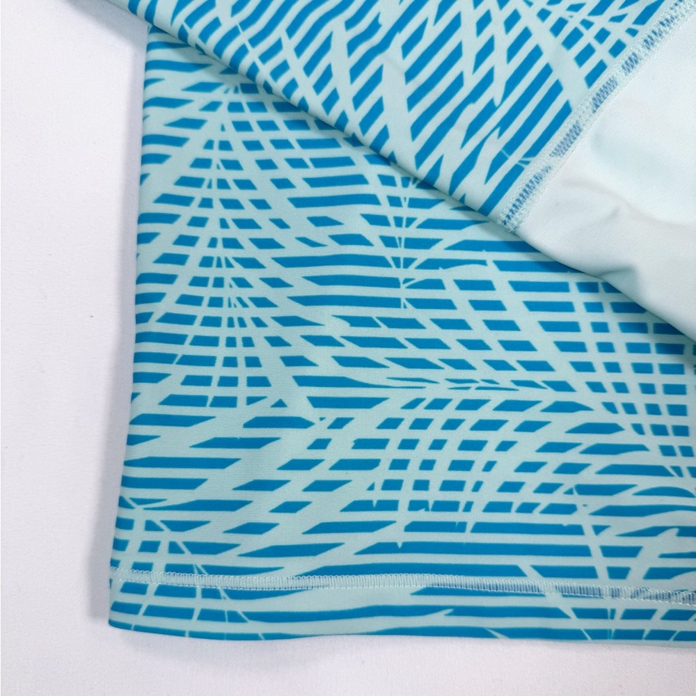 ATHLETA GIRL Blue Long Sleeve Rash Guard Swim Shirt Geometric Print Girls XL 14 - Picture 6 of 12